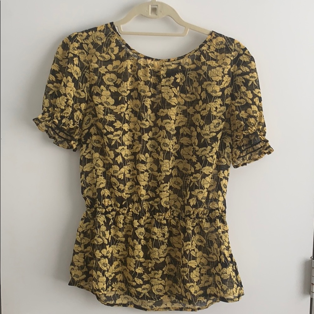 Black and Yellow Floral Peplum Top, Who What Wear